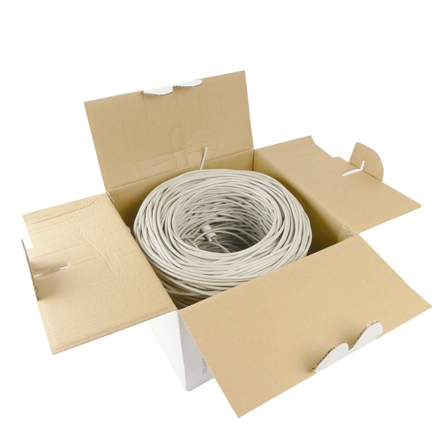 UTP Cat6a Solid 23AWG Copper Gray Lan Cable 305m