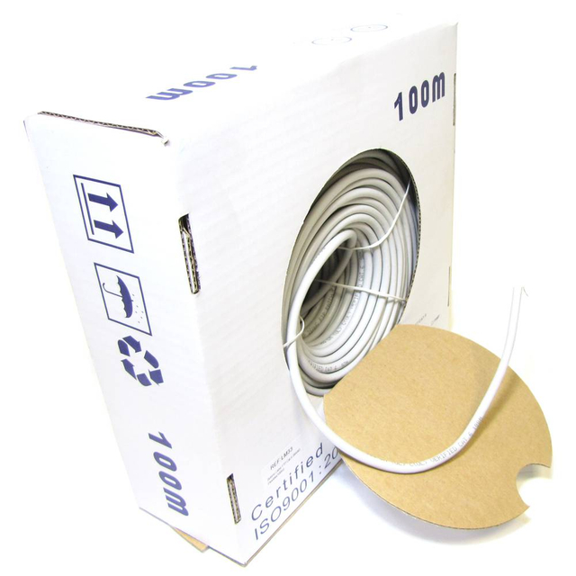 FTP Cat5e Solid 24AWG Copper Gray Lan Cable 100m