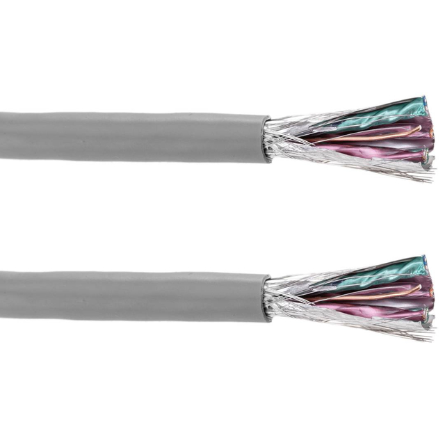 SSTP Cat7 Solid 23AWG CCA Gray Lan Cable 100m